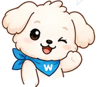 파란 스카프를 하고 손을 흔드는 윈디
